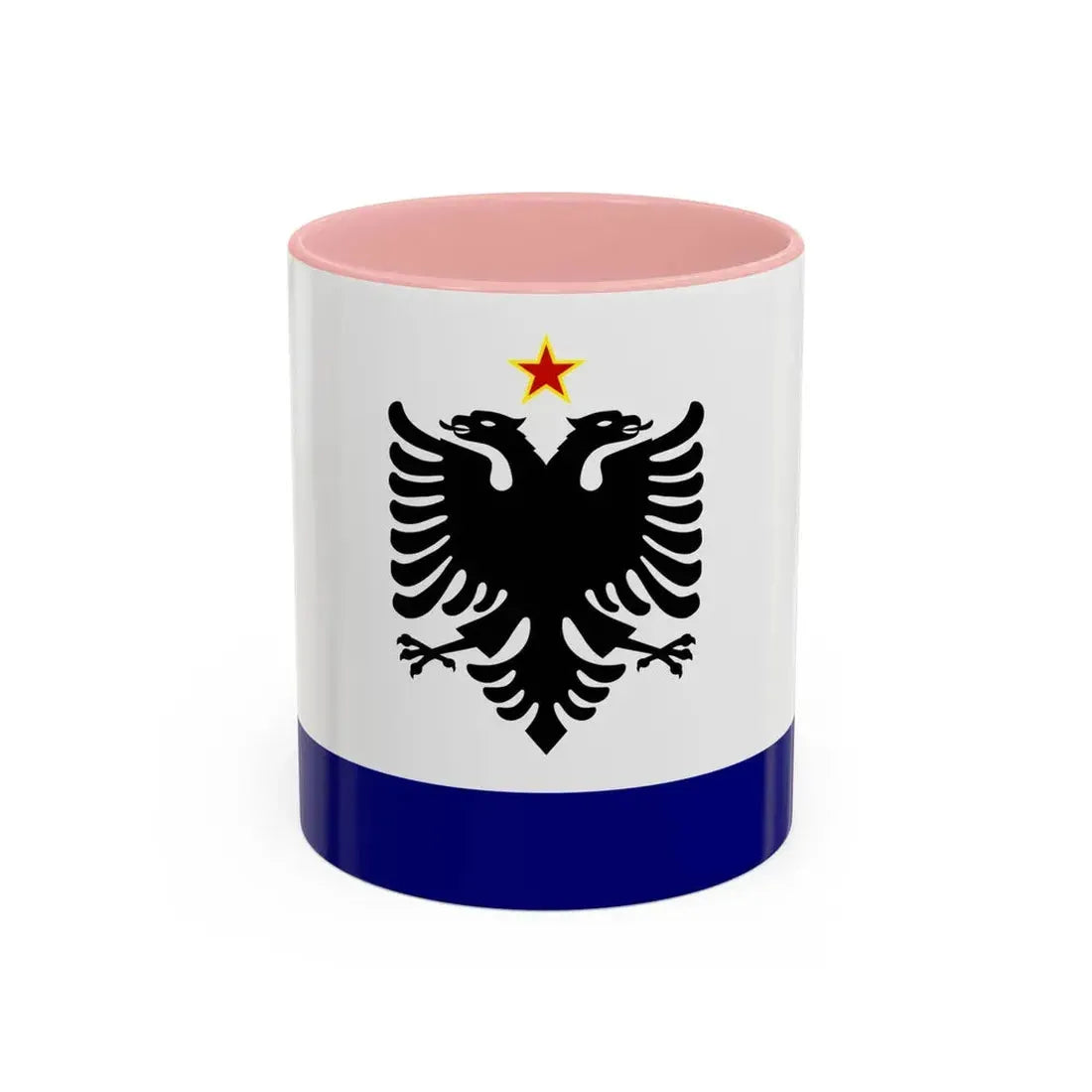 Government Ensign of Albania 1958 to 1992 - Accent Coffee Mug 11oz Pink - Go Mug Yourself