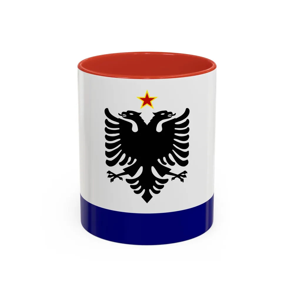 Government Ensign of Albania 1958 to 1992 - Accent Coffee Mug 11oz Red - Go Mug Yourself