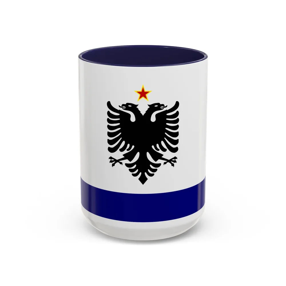 Government Ensign of Albania 1958 to 1992 - Accent Coffee Mug 15oz Navy - Go Mug Yourself