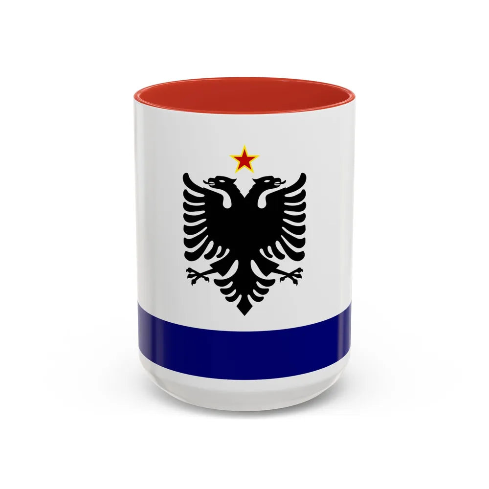 Government Ensign of Albania 1958 to 1992 - Accent Coffee Mug 15oz Red - Go Mug Yourself