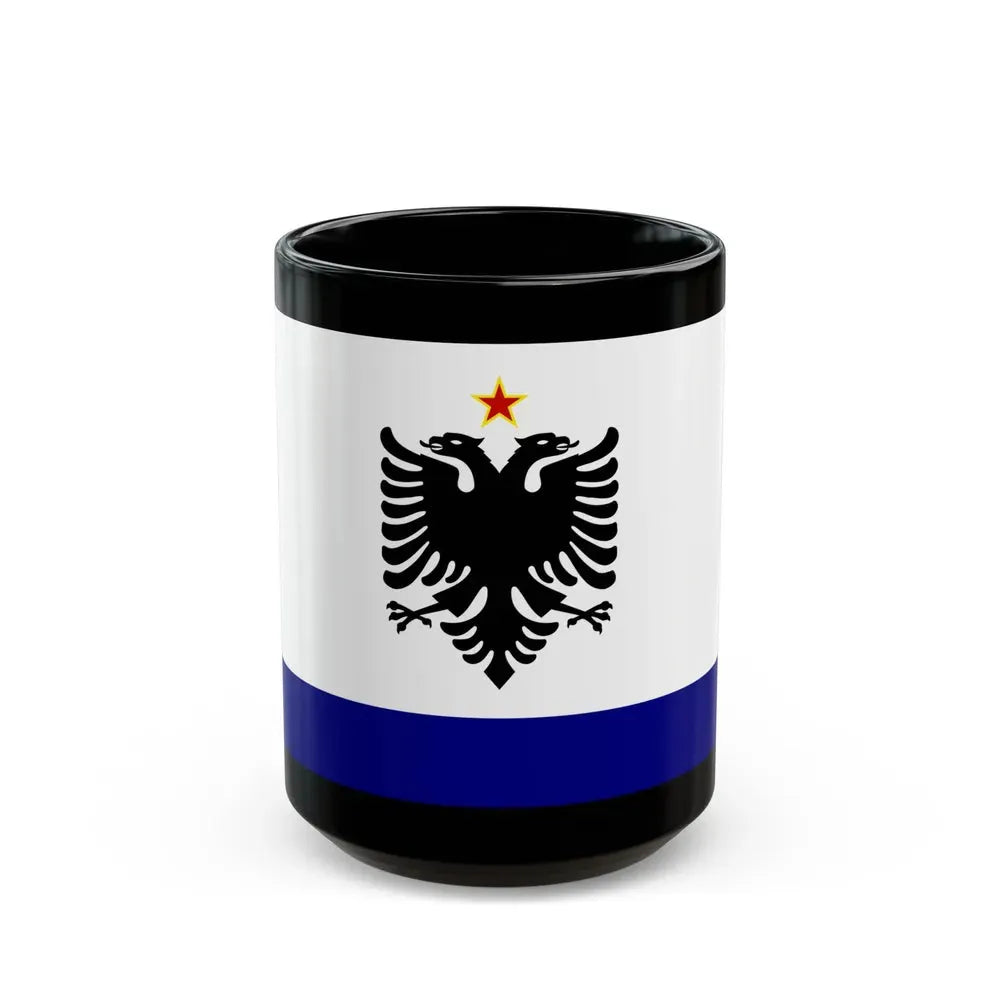 Government Ensign of Albania 1958 to 1992 - Black Coffee Mug 15oz - Go Mug Yourself