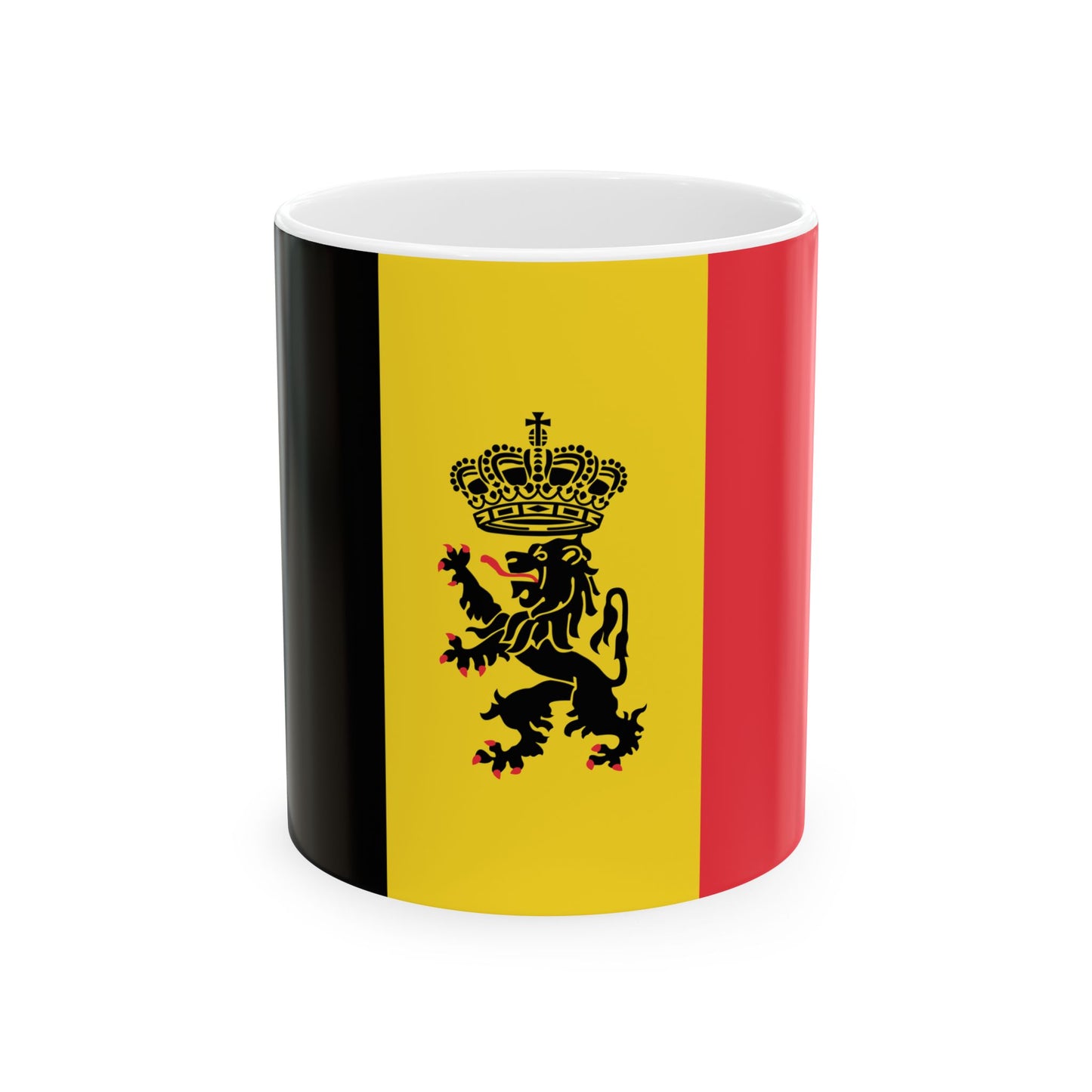 Government Ensign of Belgium (Belgium) White Coffee Mug-11oz-Go Mug Yourself