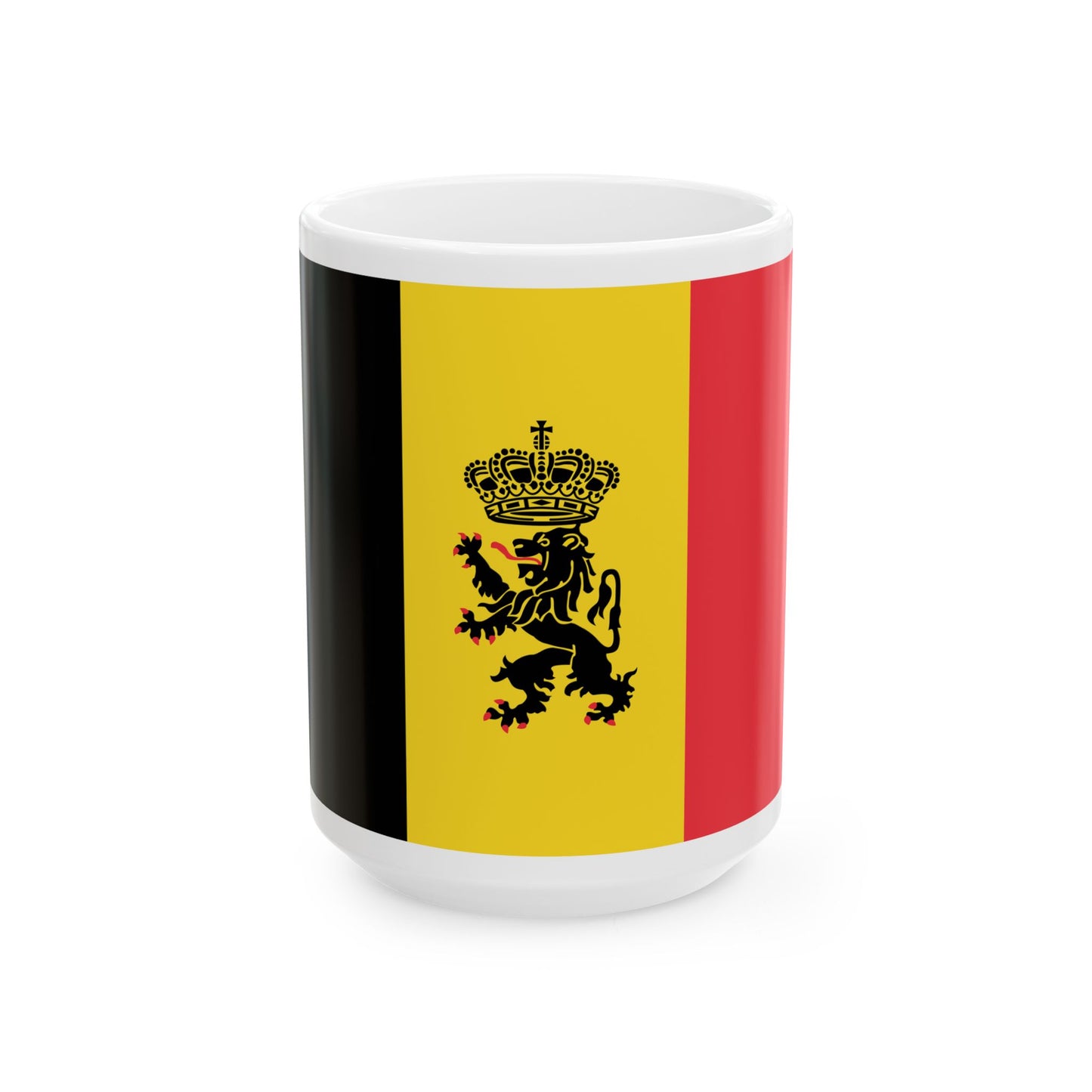 Government Ensign of Belgium (Belgium) White Coffee Mug-15oz-Go Mug Yourself