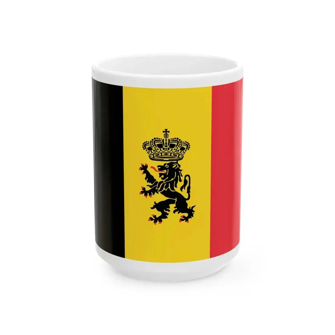 Government Ensign of Belgium (Belgium) White Coffee Mug 15oz - Go Mug Yourself