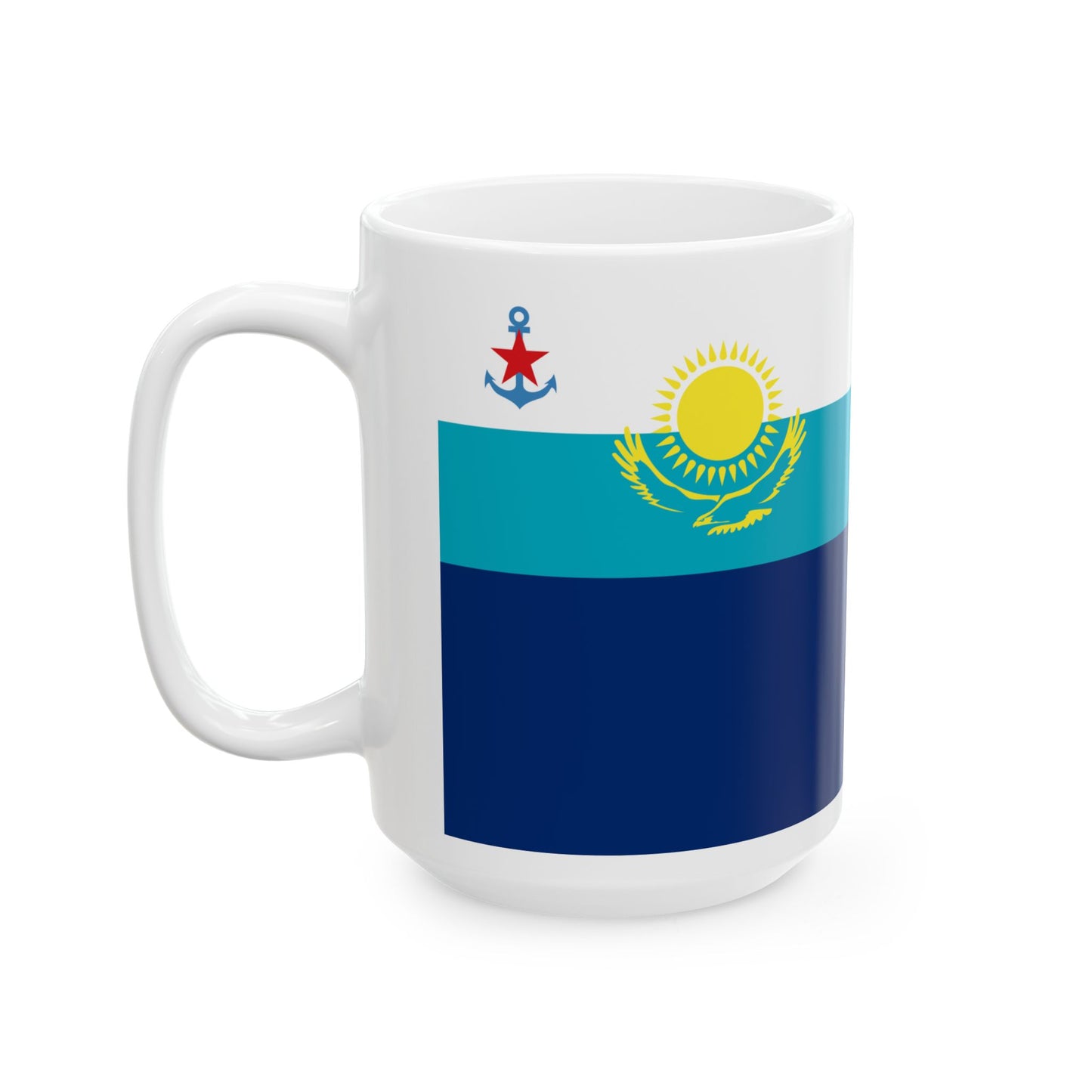 Government Ensign of Kazakhstan (Kazakhstan) White Coffee Mug-Go Mug Yourself