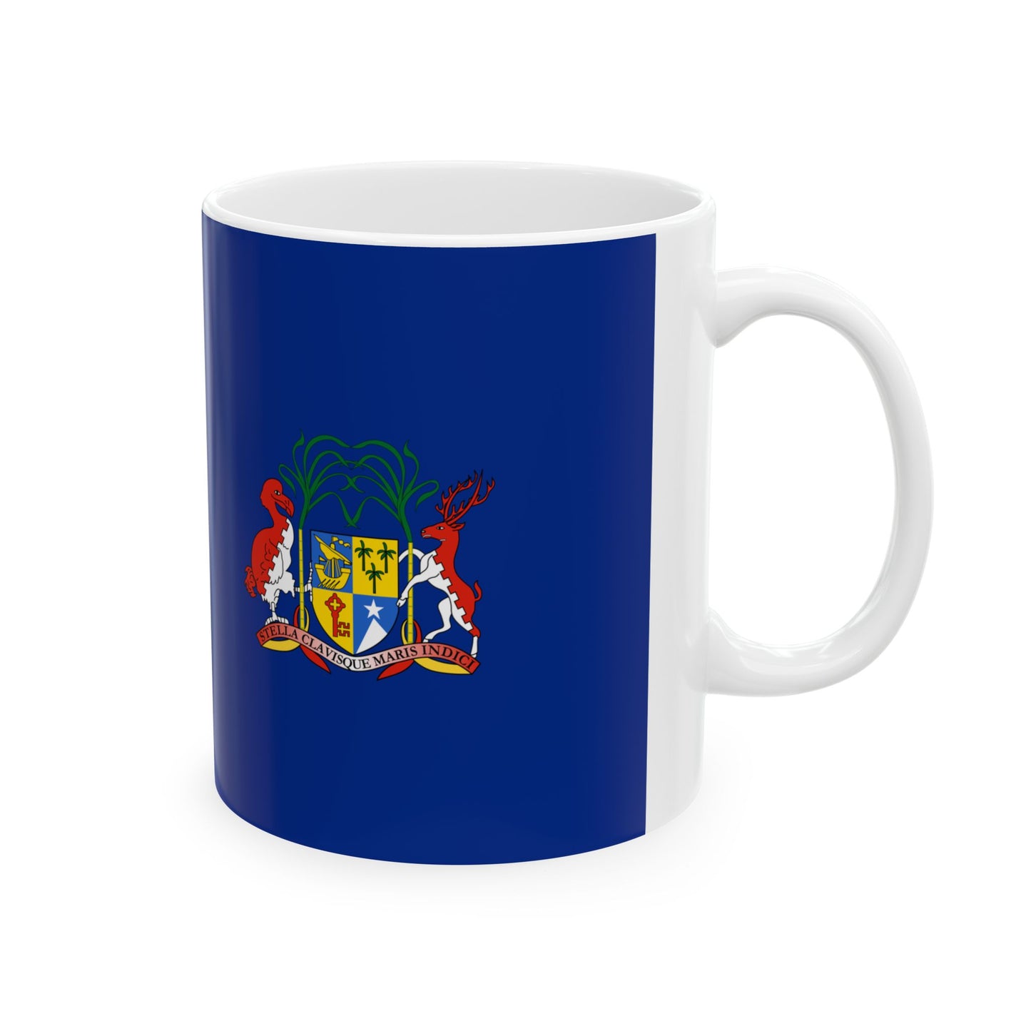 Government Ensign of Mauritius (Mauritius) White Coffee Mug-Go Mug Yourself