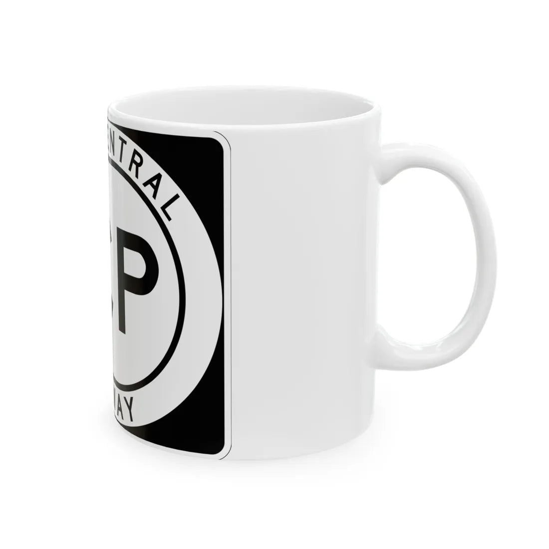 Grand Central Pkwy Shield (New York) (Road Sign) White Coffee Mug - Go Mug Yourself