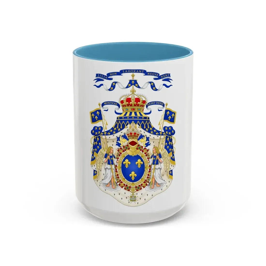 Grand Royal Coat of Arms of France - Accent Coffee Mug 15oz Light Blue - Go Mug Yourself