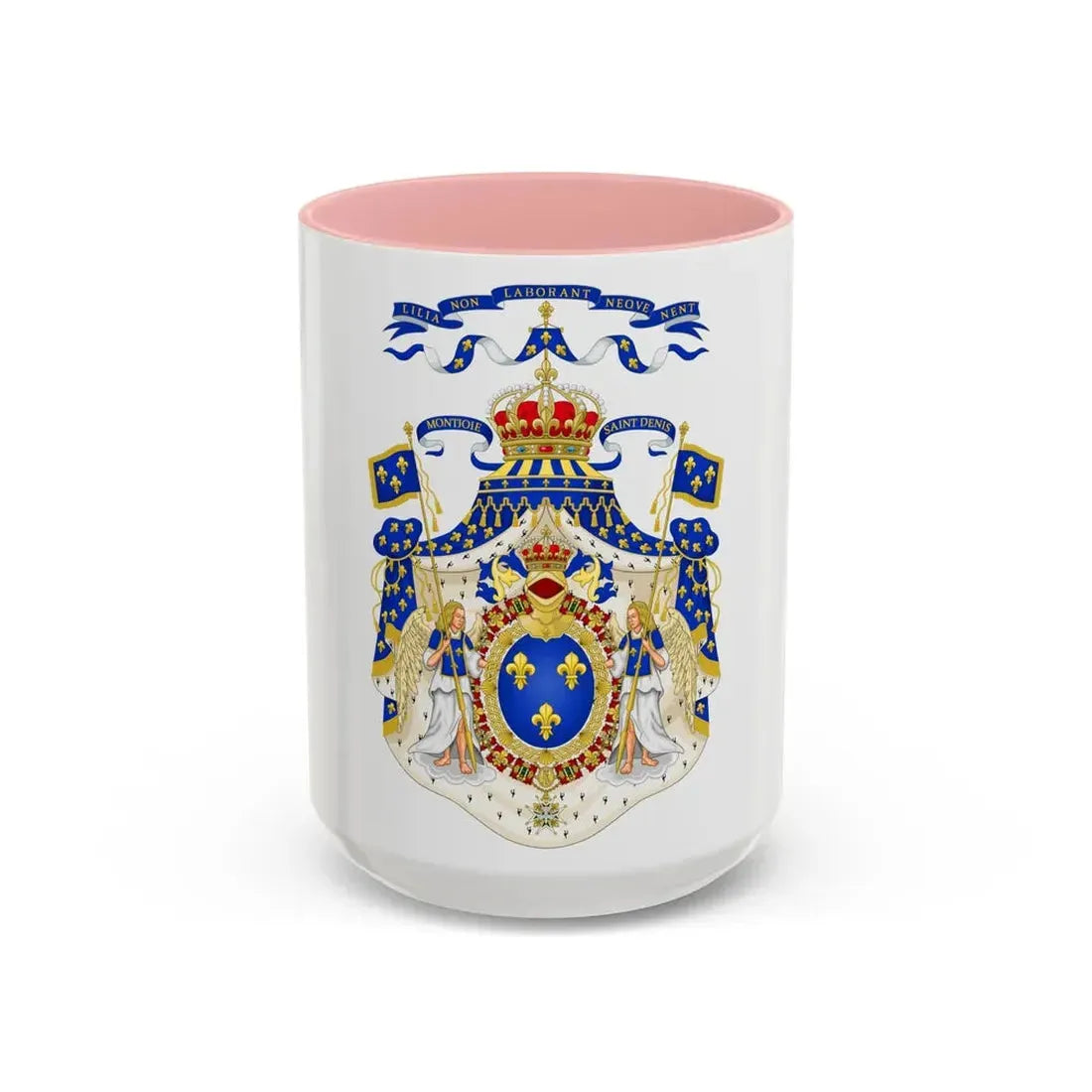 Grand Royal Coat of Arms of France - Accent Coffee Mug 15oz Pink - Go Mug Yourself