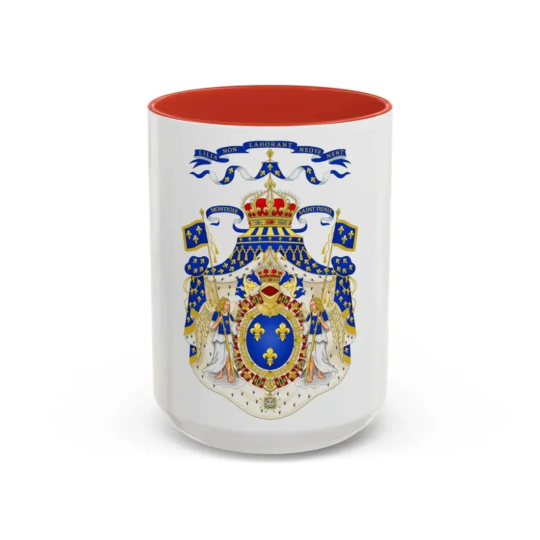 Grand Royal Coat of Arms of France - Accent Coffee Mug 15oz Red - Go Mug Yourself