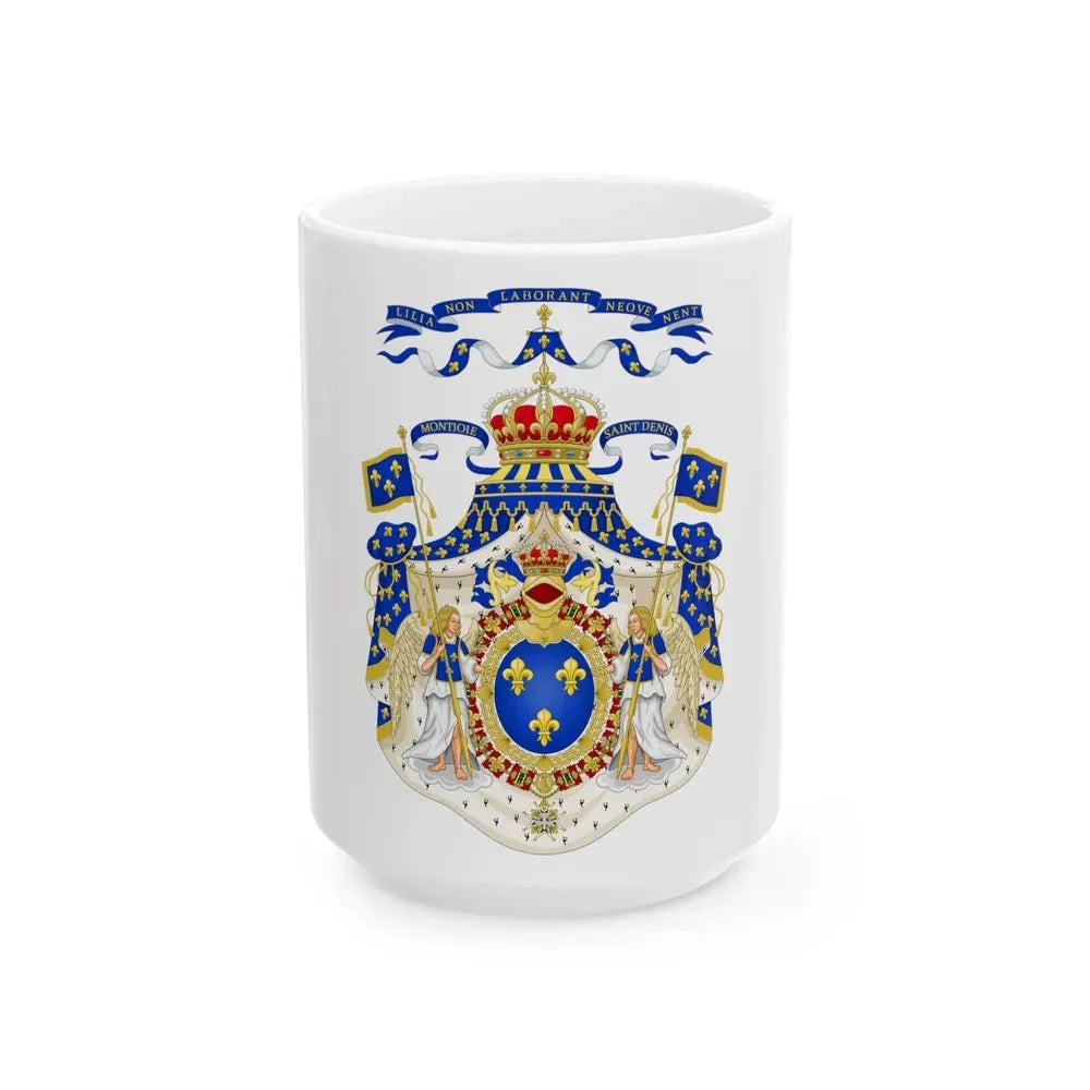 Grand Royal Coat of Arms of France - White Coffee Mug 15oz - Go Mug Yourself
