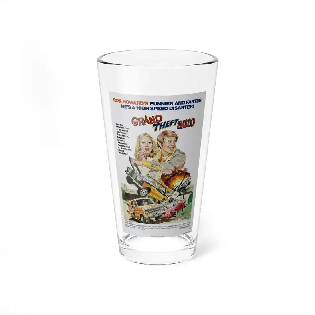 GRAND THEFT AUTO 1977 Movie Poster - Pint Glass 16oz 16oz - Go Mug Yourself
