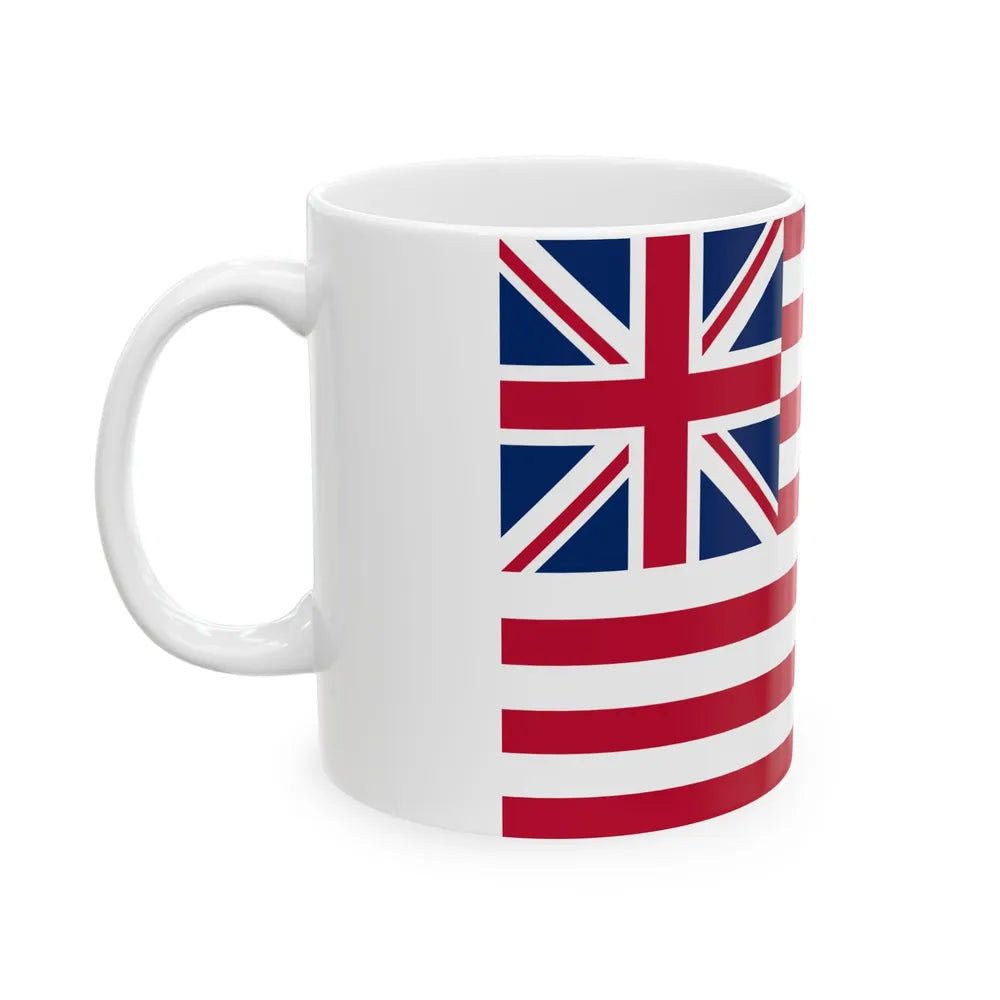 Grand Union Flag with Modern Union Jack (United States) White Coffee Mug - Go Mug Yourself