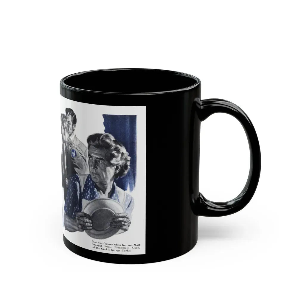 Grandma Isn't Playing (2), Cosmopolitan, October 1943 - Black Coffee Mug - Go Mug Yourself