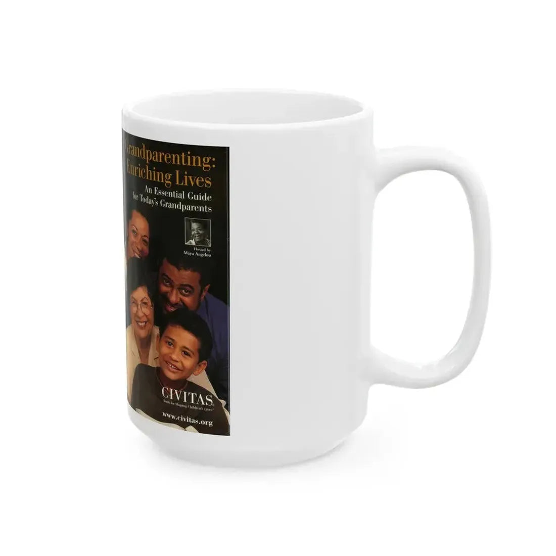 GRANDPARENTING ENRICHING LIVES (VHS COVER) - White Coffee Mug - Go Mug Yourself