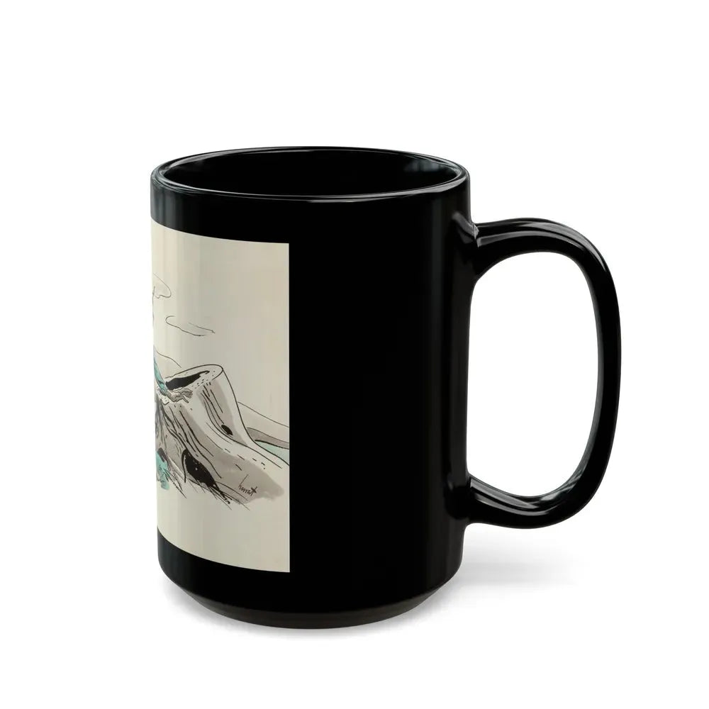 Granny Meets a Crisis, Woman's Home Companion magazine illustration, March 1942 - Black Coffee Mug - Go Mug Yourself