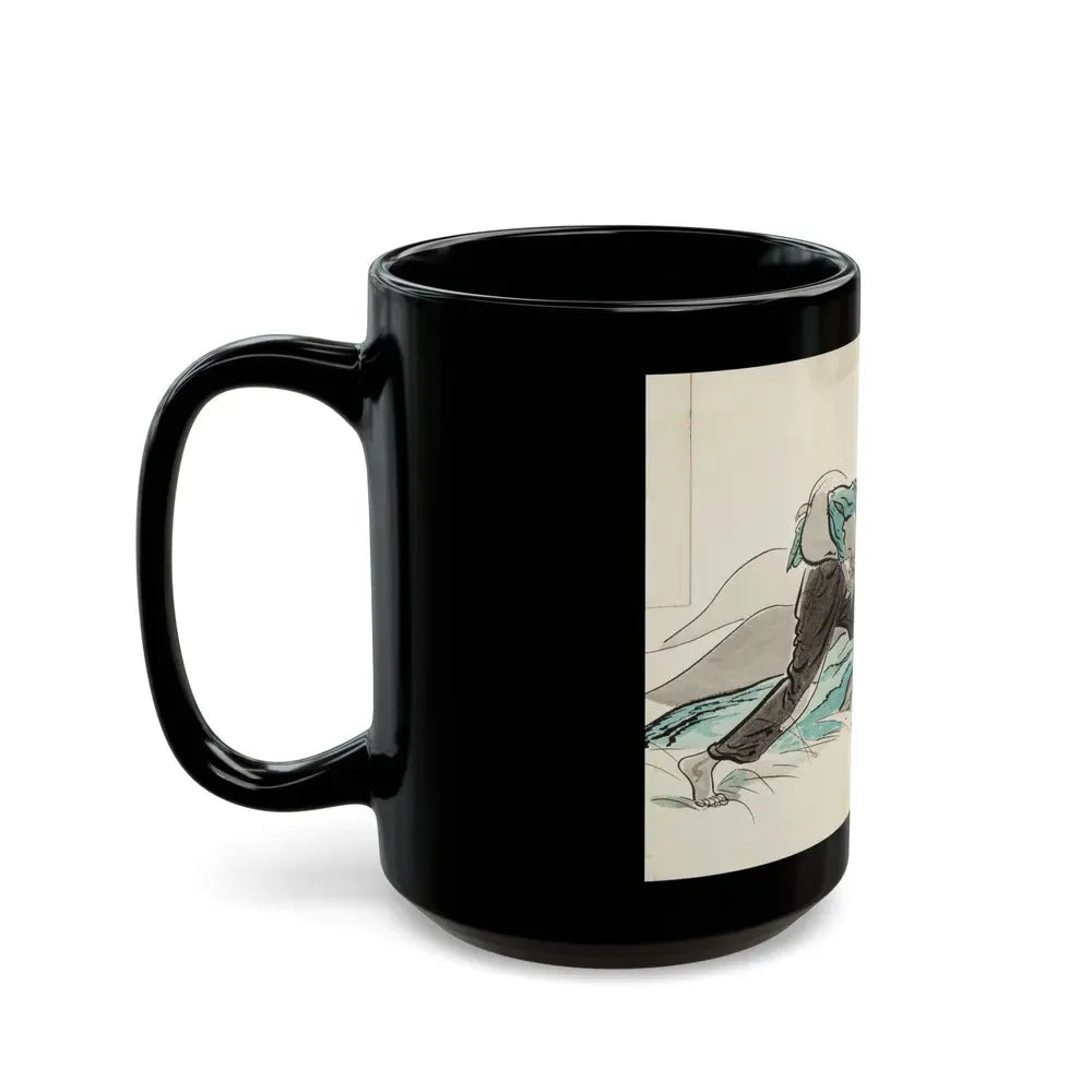 Granny Meets a Crisis, Woman's Home Companion magazine illustration, March 1942 - Black Coffee Mug - Go Mug Yourself