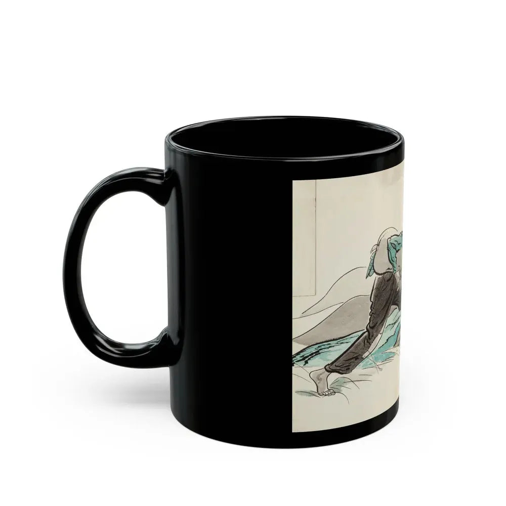 Granny Meets a Crisis, Woman's Home Companion magazine illustration, March 1942 - Black Coffee Mug - Go Mug Yourself
