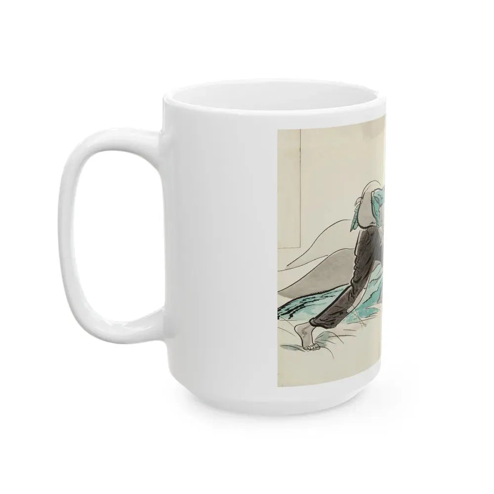 Granny Meets a Crisis, Woman's Home Companion magazine illustration, March 1942 - White Coffee Mug - Go Mug Yourself