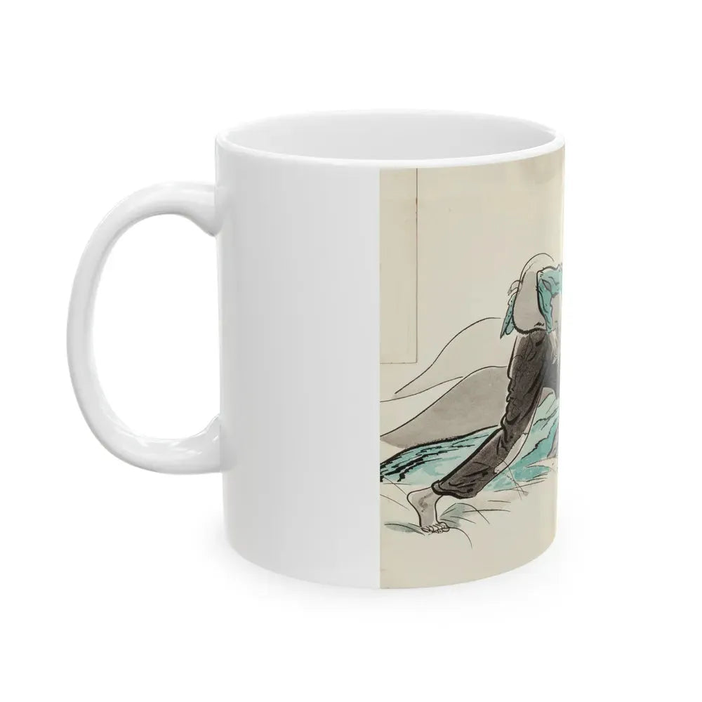 Granny Meets a Crisis, Woman's Home Companion magazine illustration, March 1942 - White Coffee Mug - Go Mug Yourself