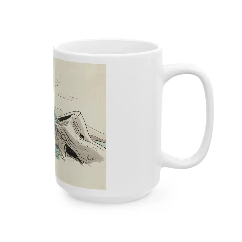 Granny Meets a Crisis, Woman's Home Companion magazine illustration, March 1942 - White Coffee Mug - Go Mug Yourself