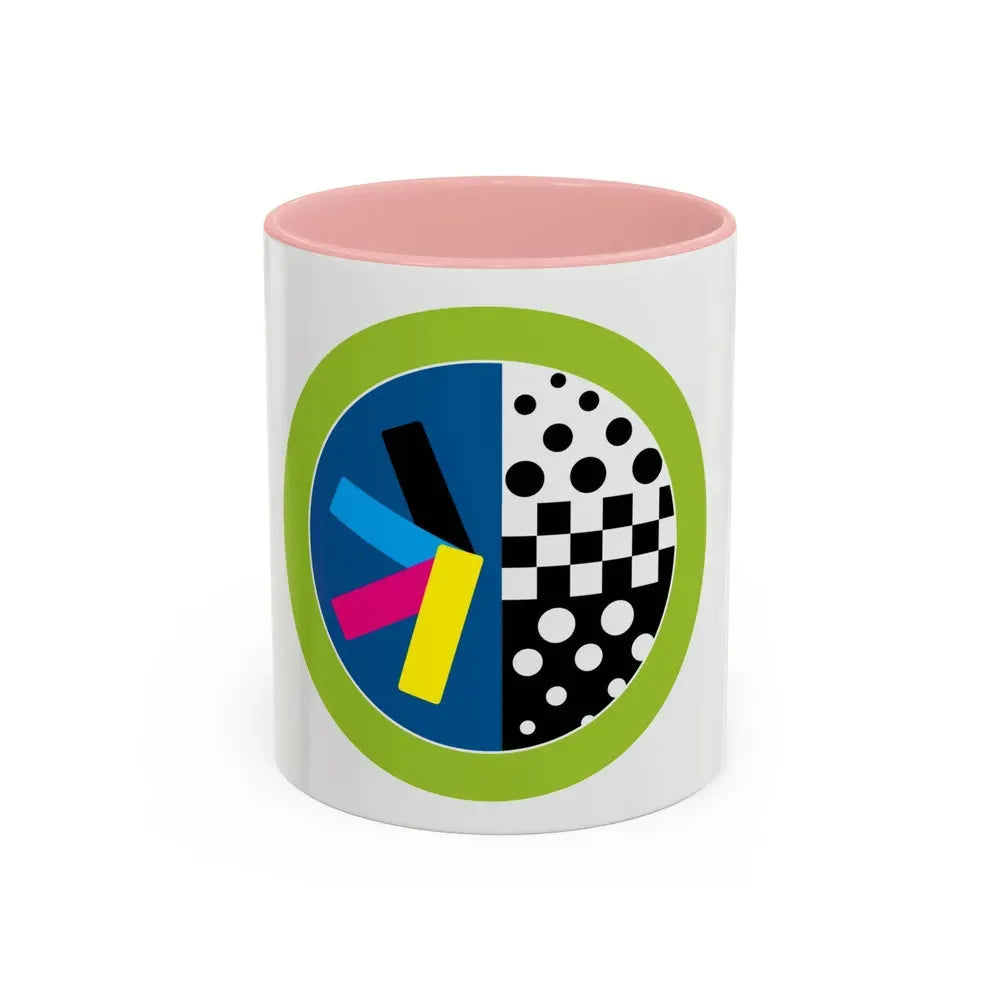 Graphic Arts (Boy Scout Merit Badge) Accent Coffee Mug 11oz Pink - Go Mug Yourself