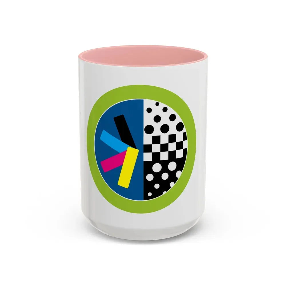 Graphic Arts (Boy Scout Merit Badge) Accent Coffee Mug 15oz Pink - Go Mug Yourself