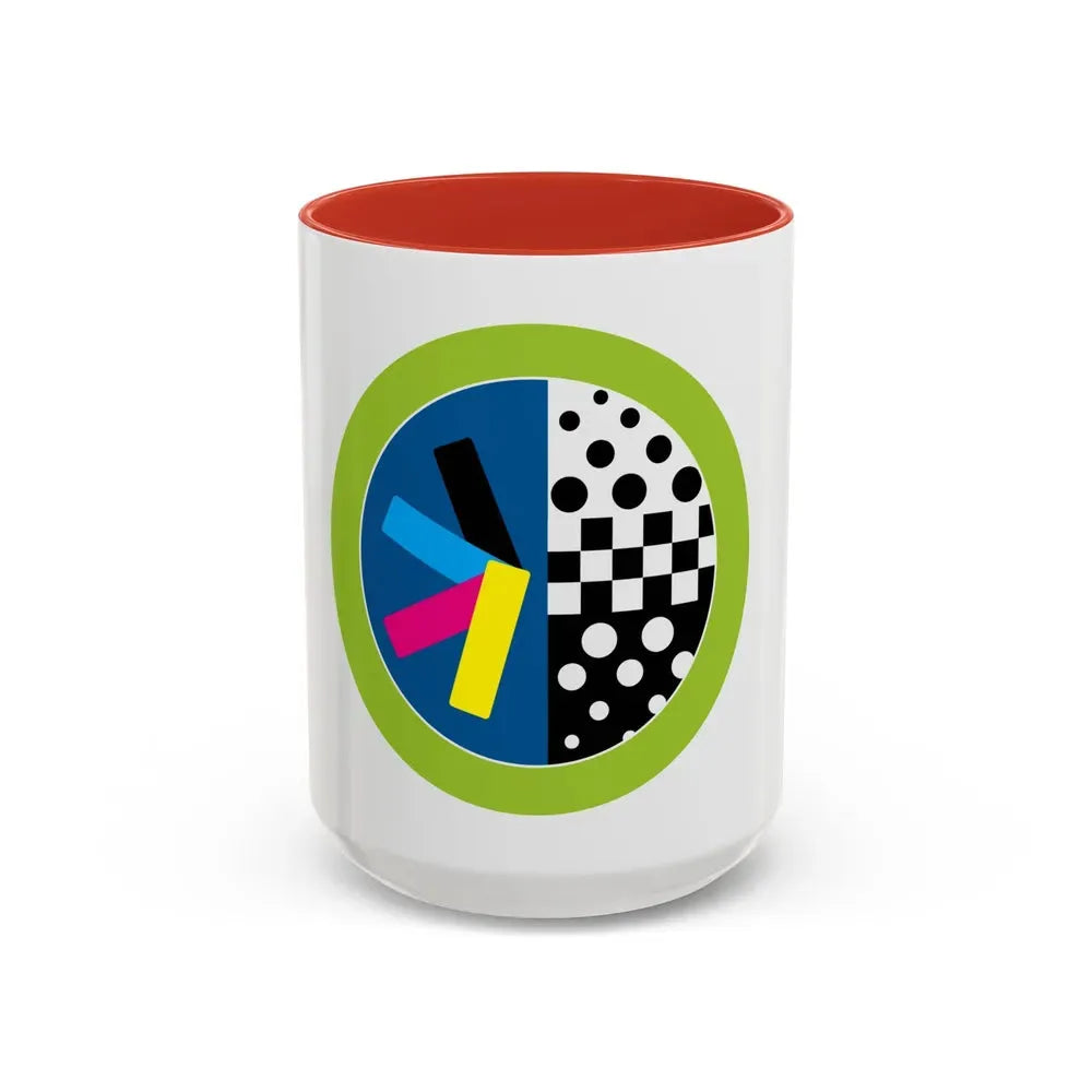 Graphic Arts (Boy Scout Merit Badge) Accent Coffee Mug 15oz Red - Go Mug Yourself