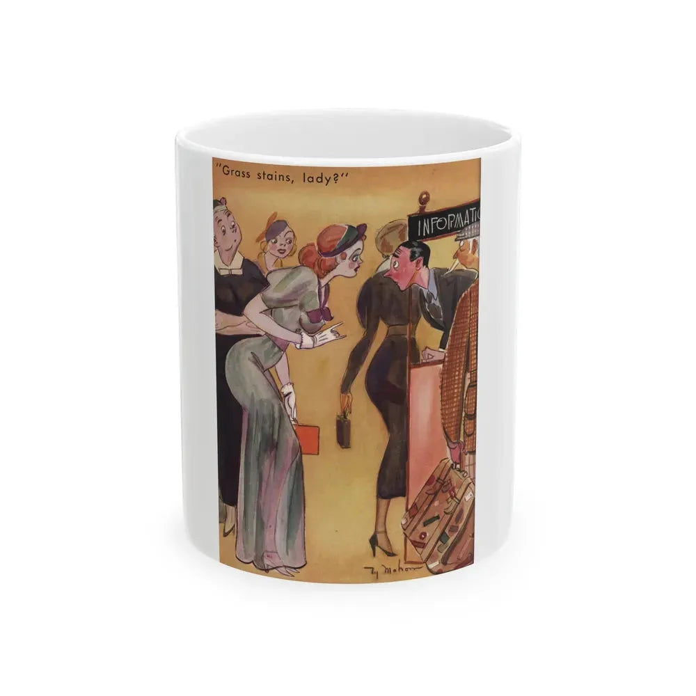 Grass stains, lady, Ballyhoo magazine, October 1937 - White Coffee Mug 11oz - Go Mug Yourself