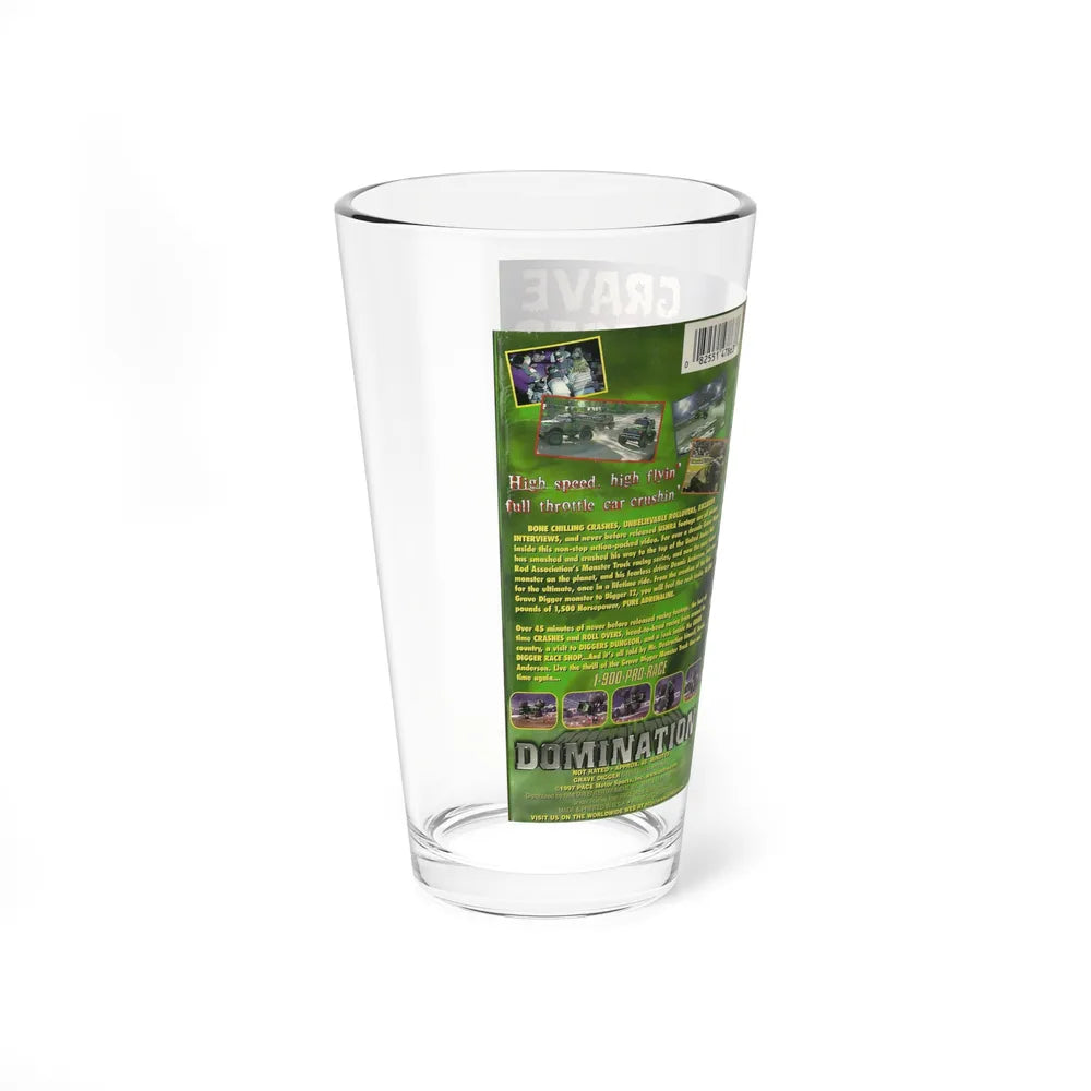GRAVE DIGGER DOMINATION (VHS COVER) Pint Glass 16oz - Go Mug Yourself