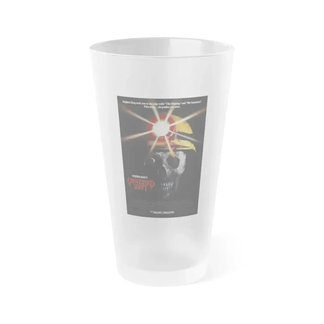 GRAVEYARD SHIFT 1990 Movie Poster - Frosted Pint Glass 16oz 16oz Frosted - Go Mug Yourself