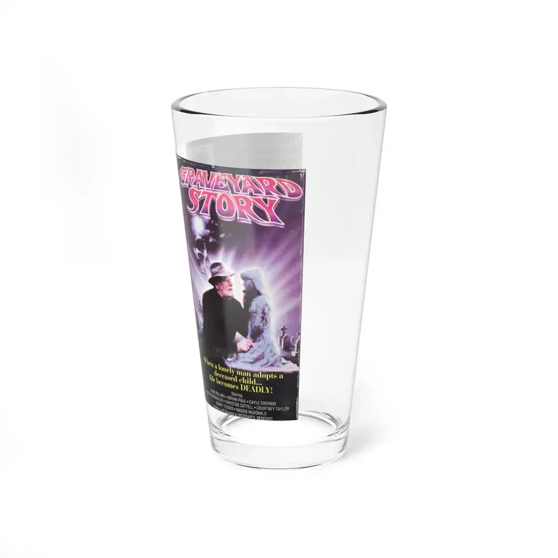 Graveyard Story (VHS COVER) Pint Glass 16oz - Go Mug Yourself
