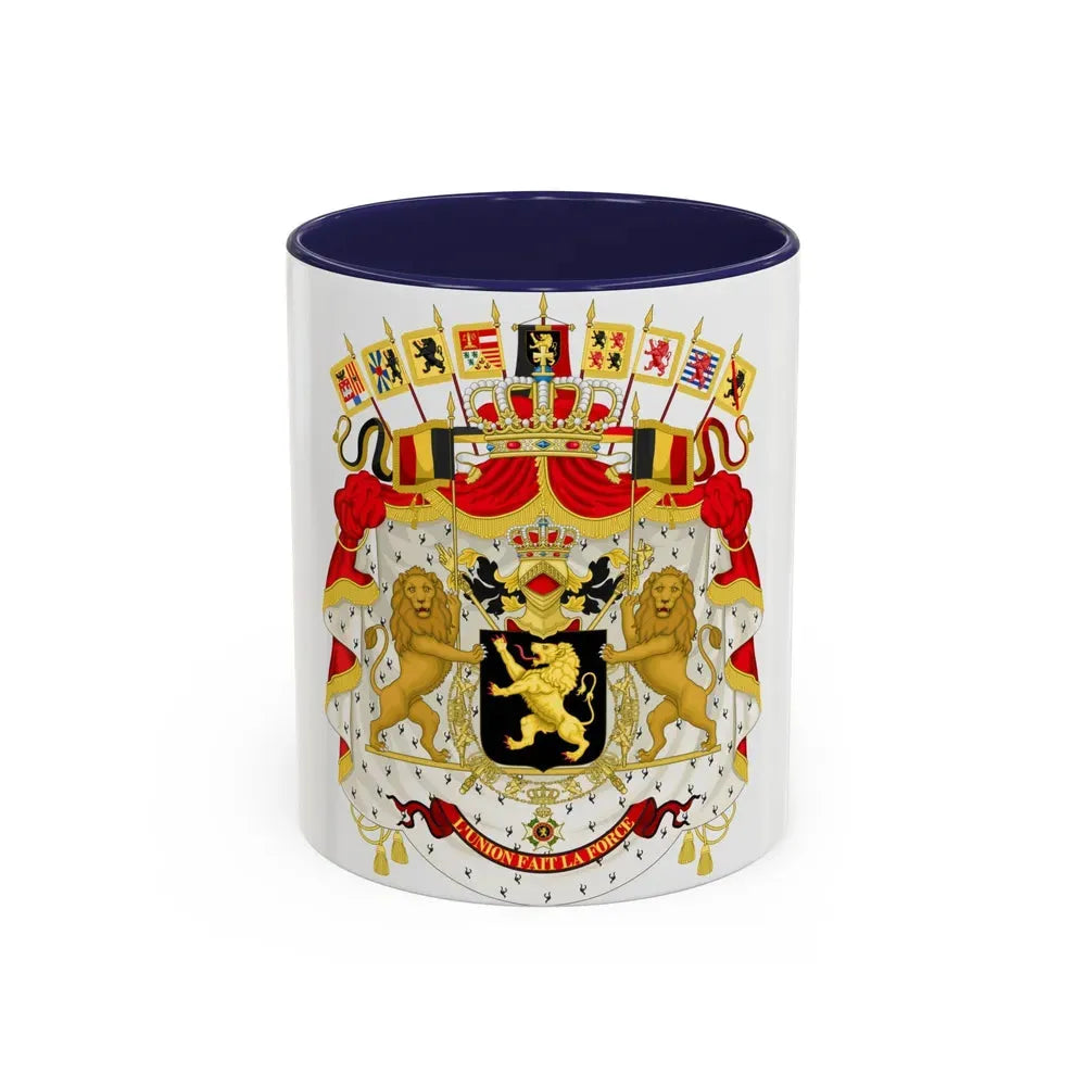 Great coat of arms of Belgium - Accent Coffee Mug 11oz Navy - Go Mug Yourself