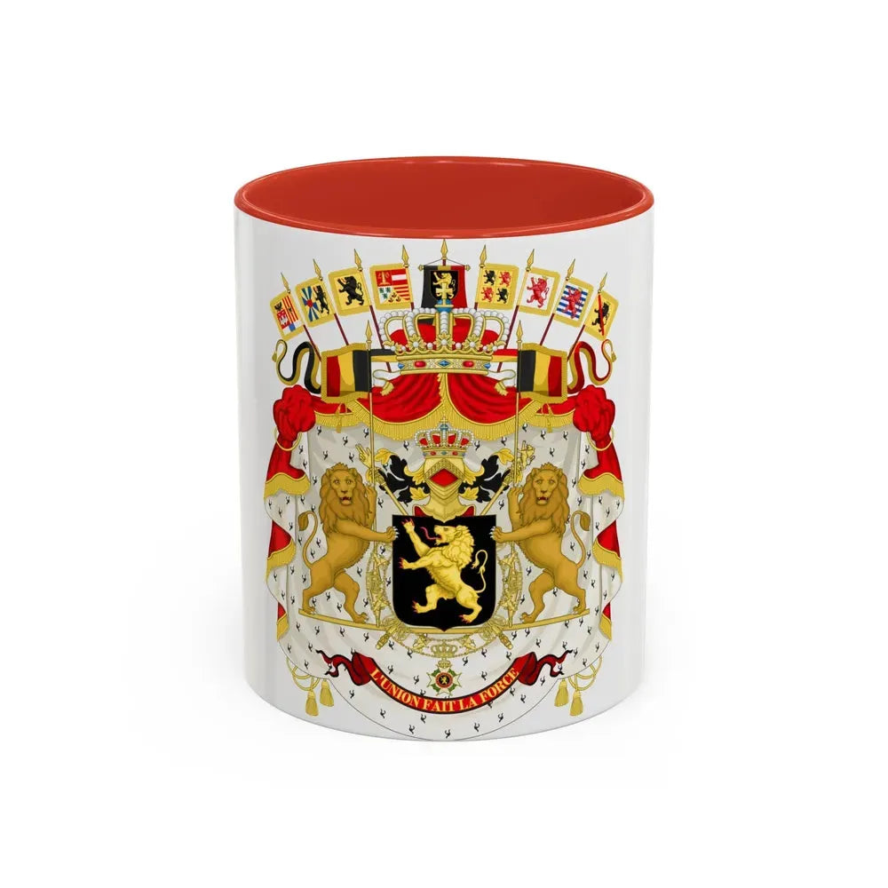 Great coat of arms of Belgium - Accent Coffee Mug 11oz Red - Go Mug Yourself
