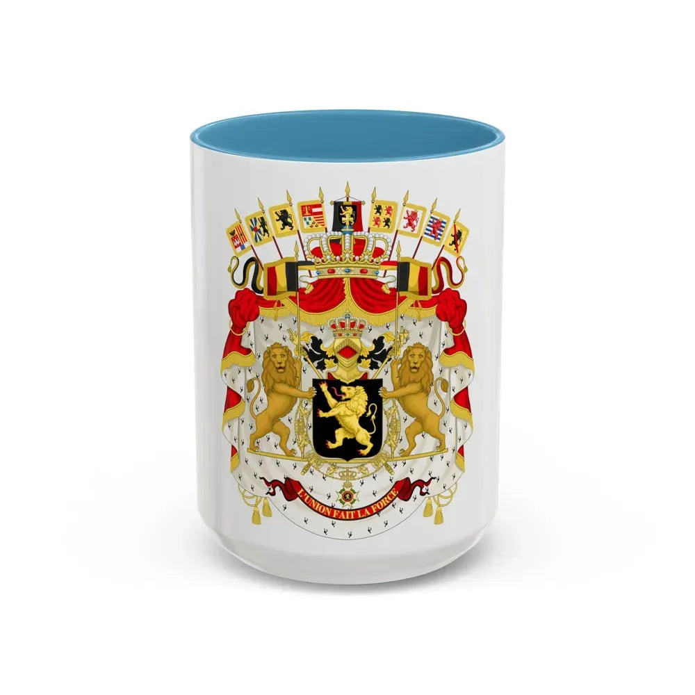 Great coat of arms of Belgium - Accent Coffee Mug 15oz Light Blue - Go Mug Yourself