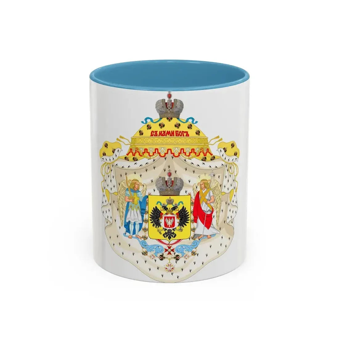 Great Coat of Arms of Congress Poland - Accent Coffee Mug 11oz Light Blue - Go Mug Yourself
