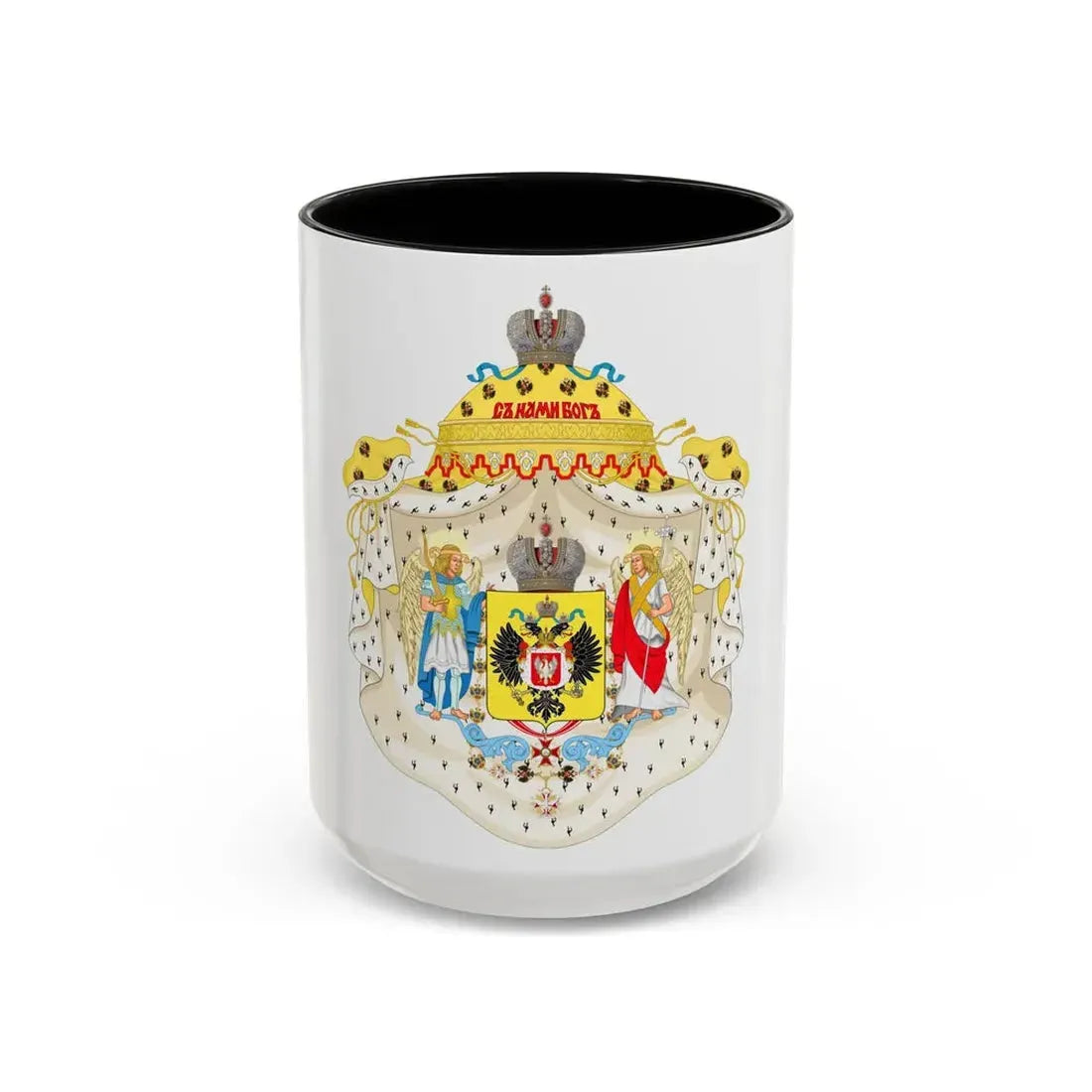 Great Coat of Arms of Congress Poland - Accent Coffee Mug 15oz Black - Go Mug Yourself