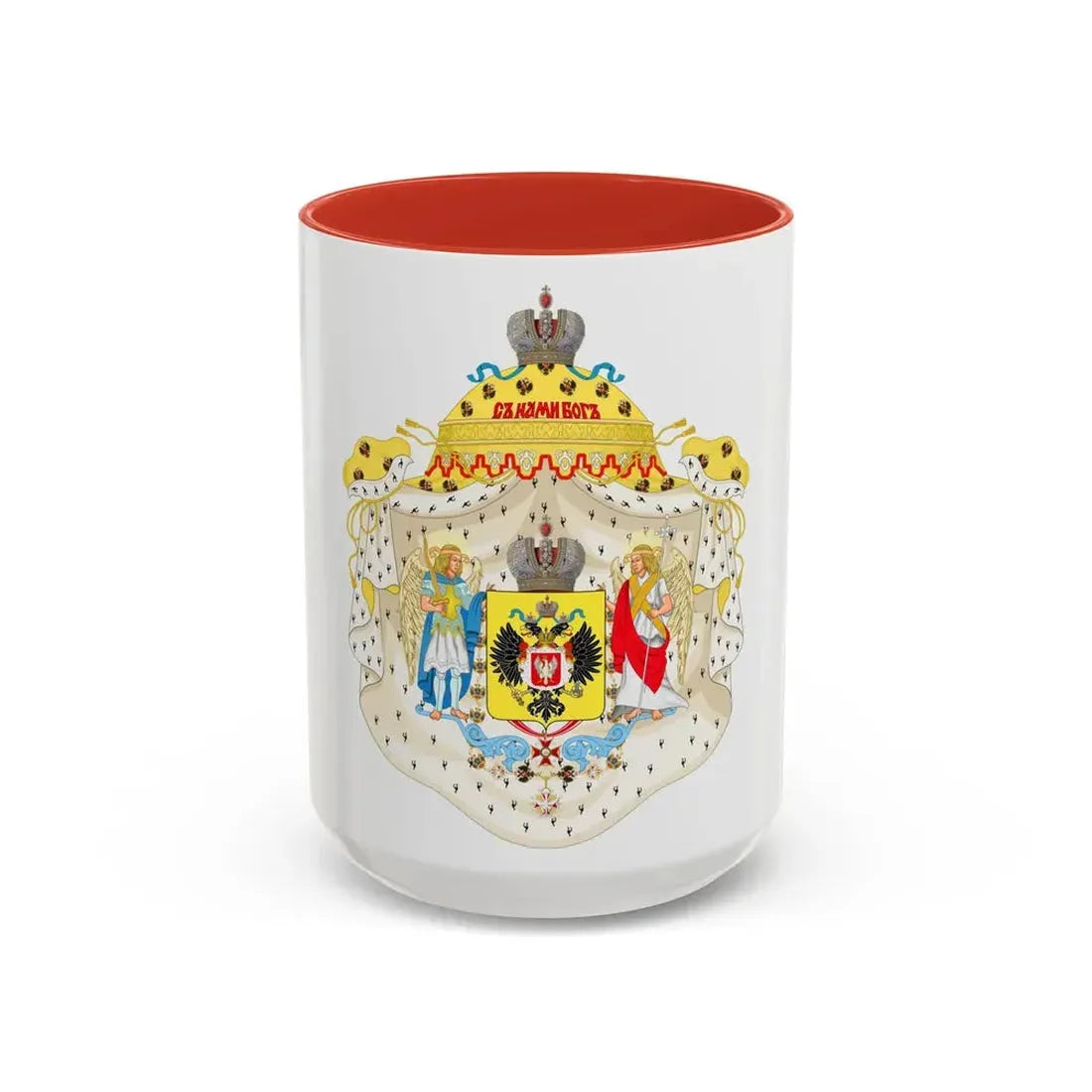 Great Coat of Arms of Congress Poland - Accent Coffee Mug 15oz Red - Go Mug Yourself