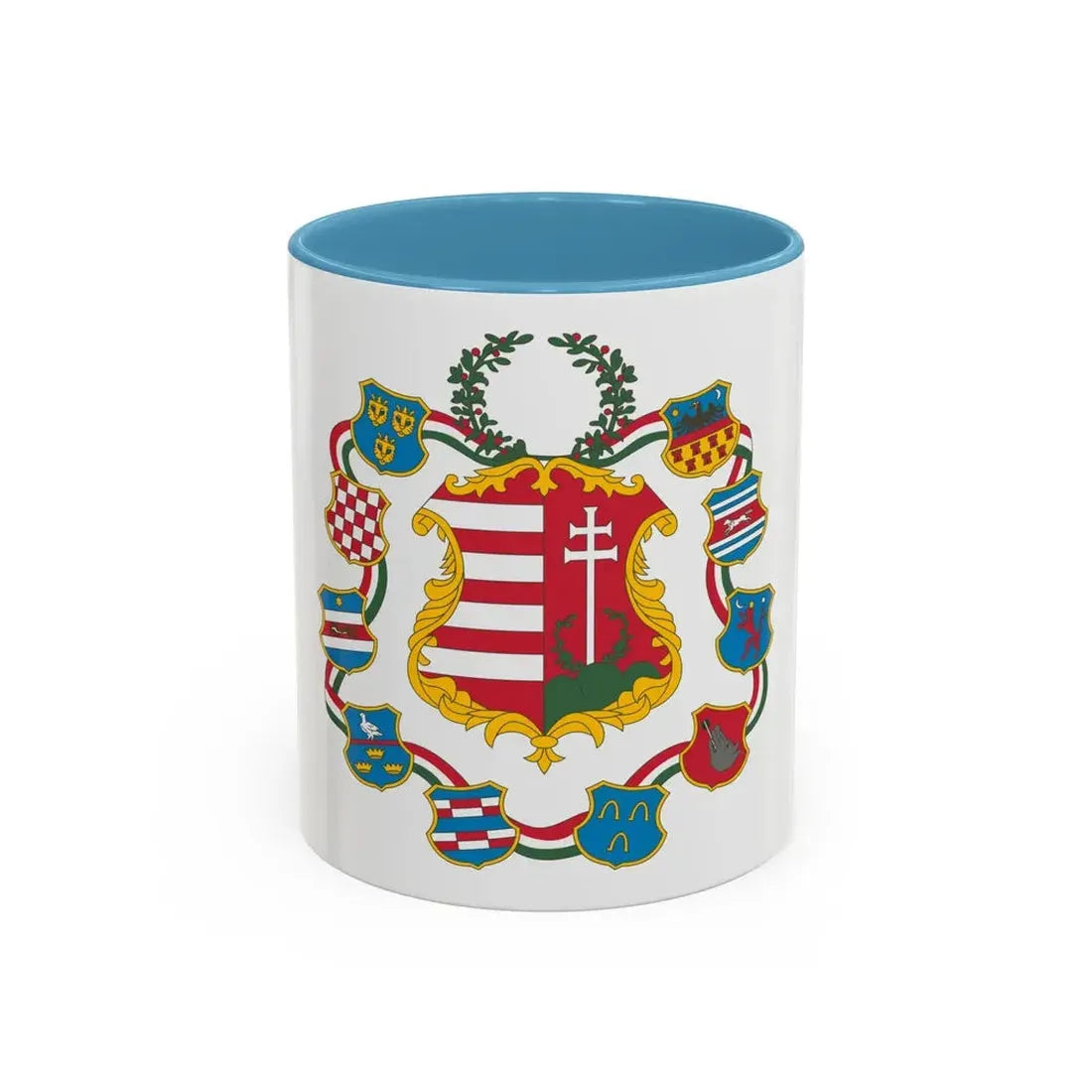 Great coat of arms of Hungary (1849) - Accent Coffee Mug 11oz Light Blue - Go Mug Yourself