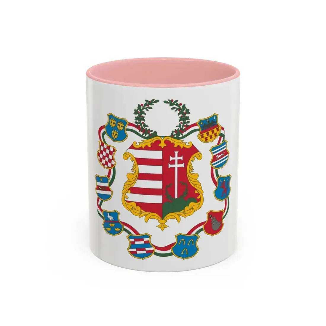 Great coat of arms of Hungary (1849) - Accent Coffee Mug 11oz Pink - Go Mug Yourself