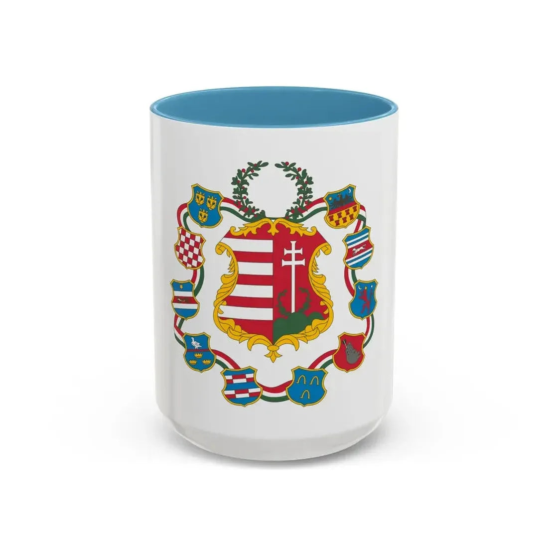 Great coat of arms of Hungary (1849) - Accent Coffee Mug 15oz Light Blue - Go Mug Yourself