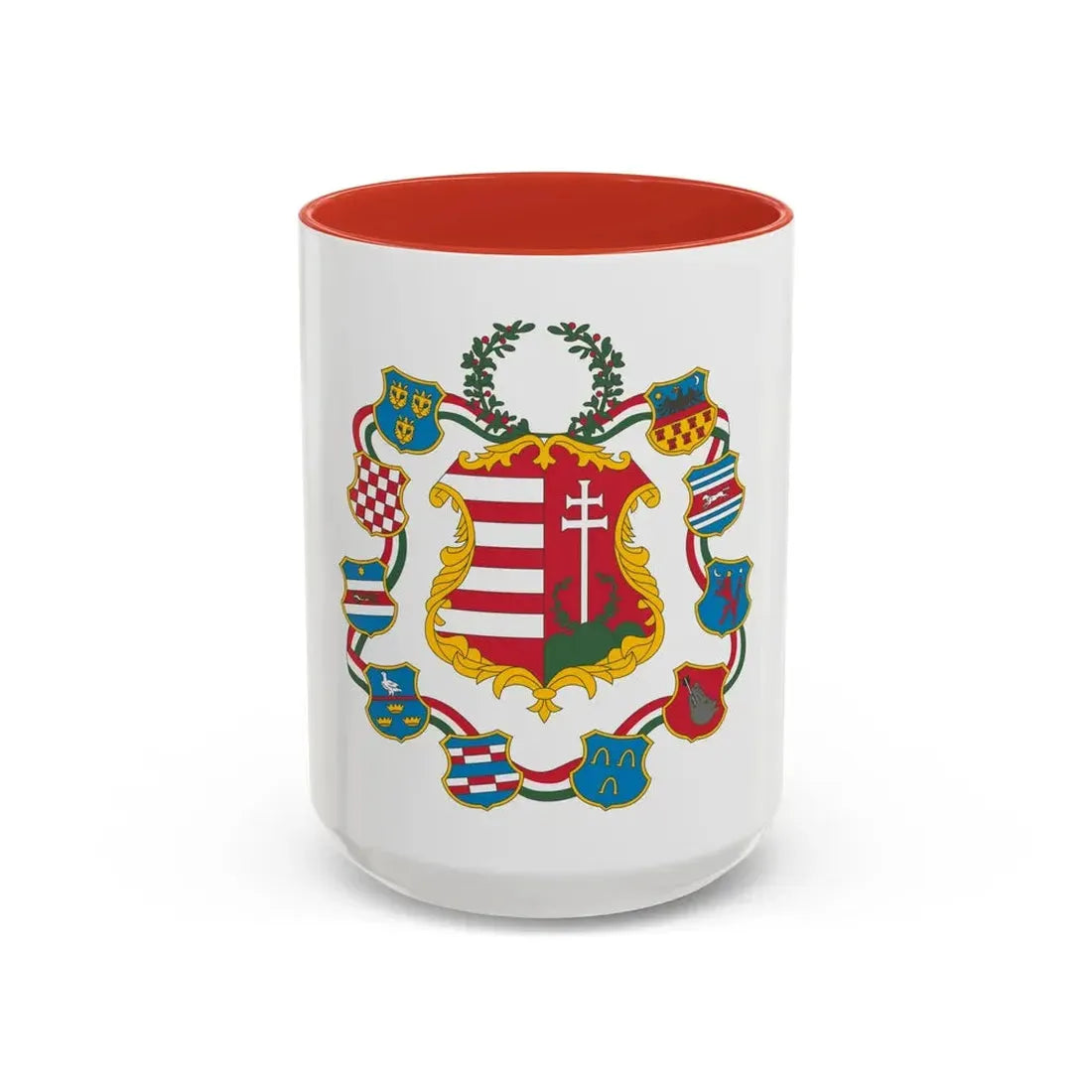 Great coat of arms of Hungary (1849) - Accent Coffee Mug 15oz Red - Go Mug Yourself