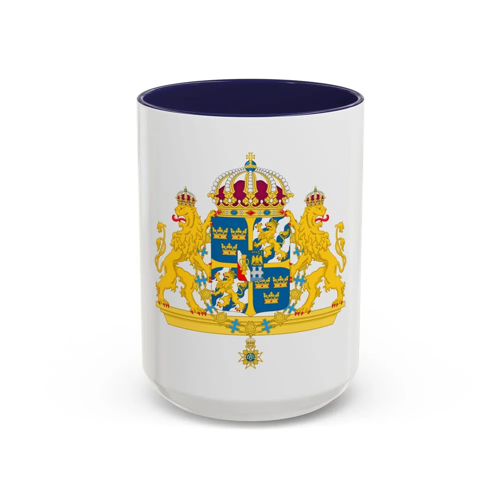 Great coat of arms of Sweden 2 - Accent Coffee Mug 15oz Navy - Go Mug Yourself