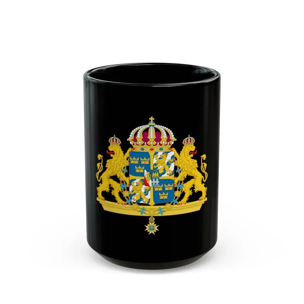 Great coat of arms of Sweden 2 - Black Coffee Mug 15oz - Go Mug Yourself