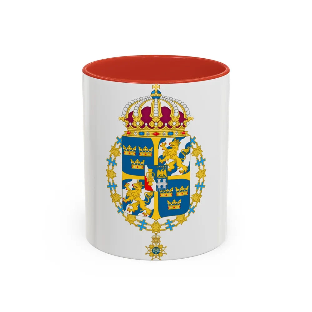 Great coat of arms of Sweden 3 - Accent Coffee Mug 11oz Red - Go Mug Yourself