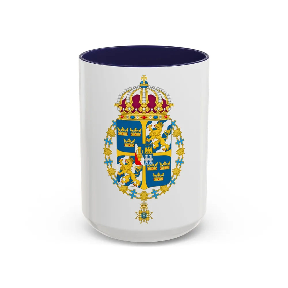 Great coat of arms of Sweden 3 - Accent Coffee Mug 15oz Navy - Go Mug Yourself