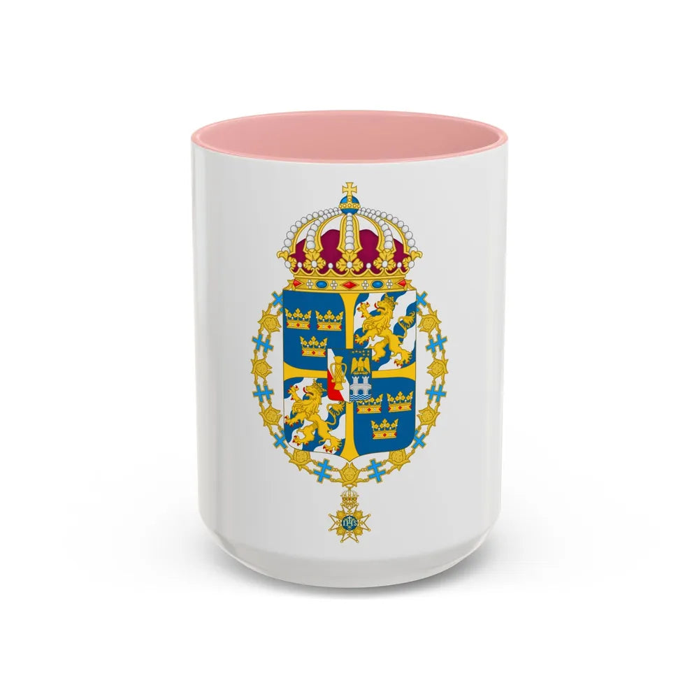 Great coat of arms of Sweden 3 - Accent Coffee Mug 15oz Pink - Go Mug Yourself