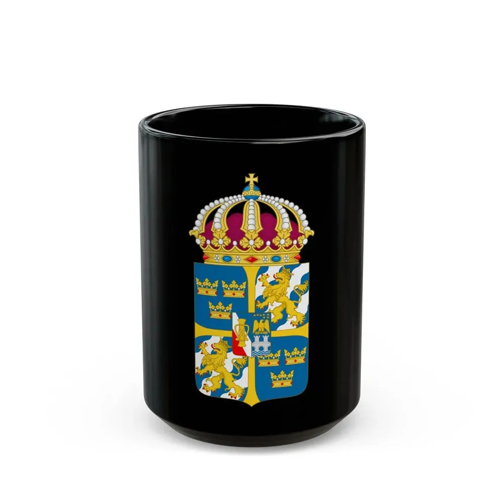 Great coat of arms of Sweden 4 - Black Coffee Mug 15oz - Go Mug Yourself