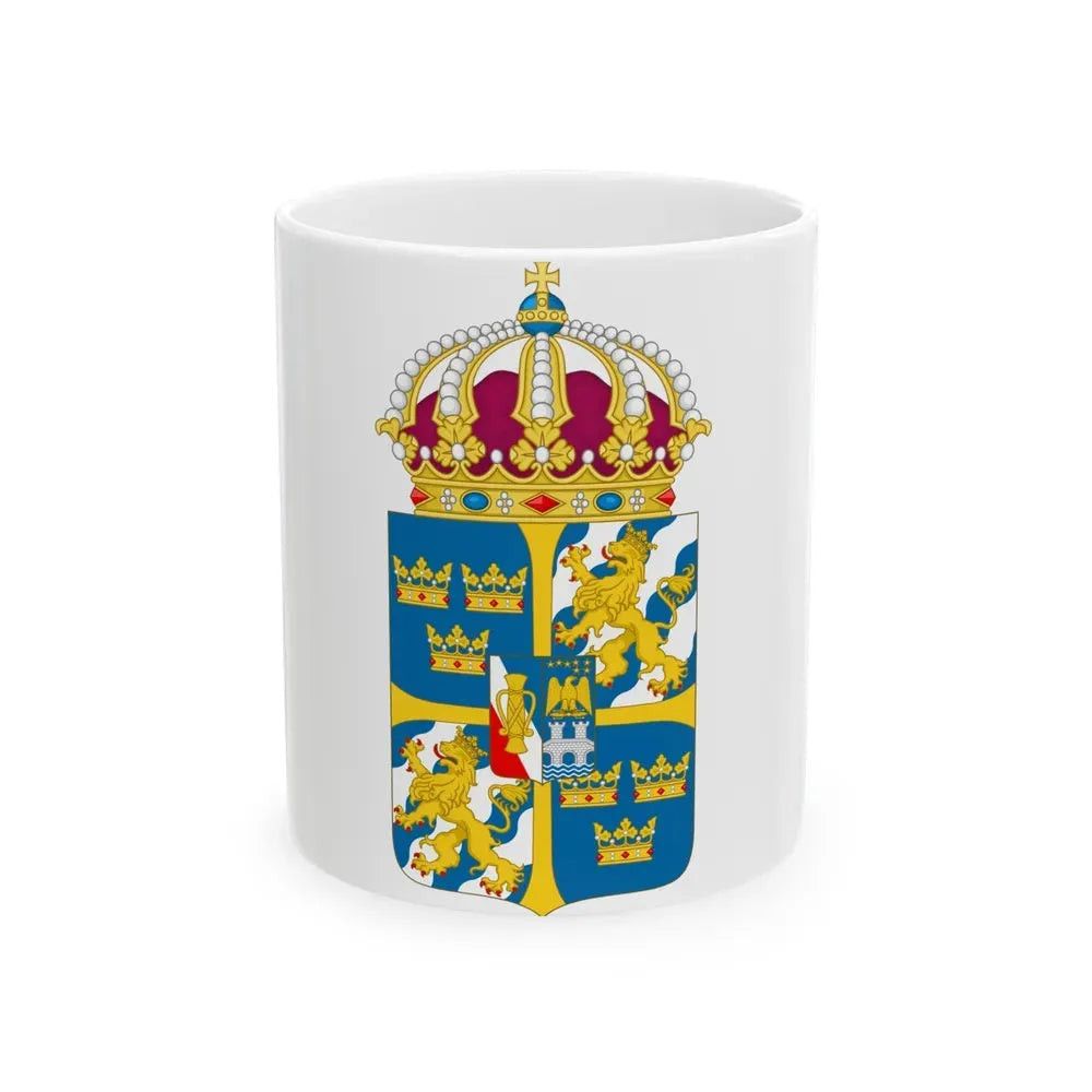 Great coat of arms of Sweden 4 - White Coffee Mug 11oz - Go Mug Yourself