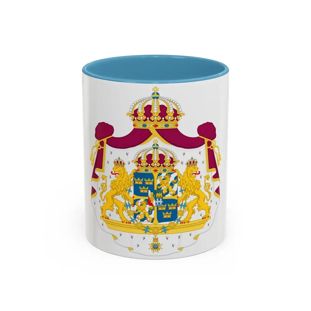 Great coat of arms of Sweden - Accent Coffee Mug 11oz Light Blue - Go Mug Yourself